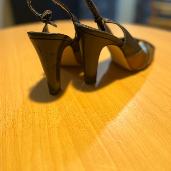 Apostrophe Brown and Camel Peep-Toe Pumps - Picture 3 of 9